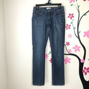 Paige Peg Straight Jeans Blue Mid Wash Womens Size 27 Made in USA